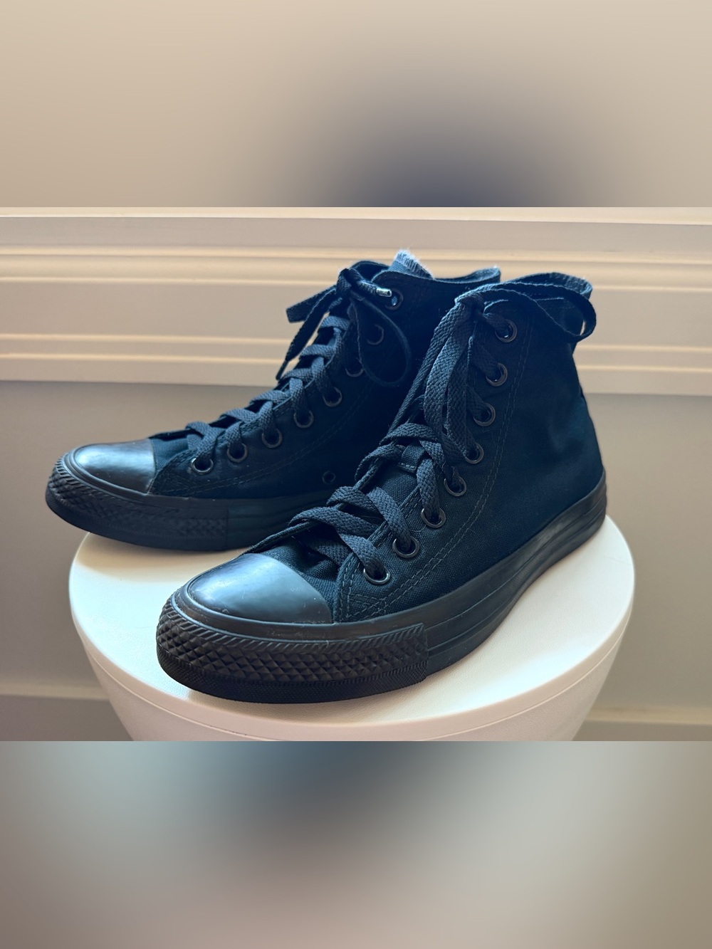 Classic High-Top Canvas Sneakers — Black